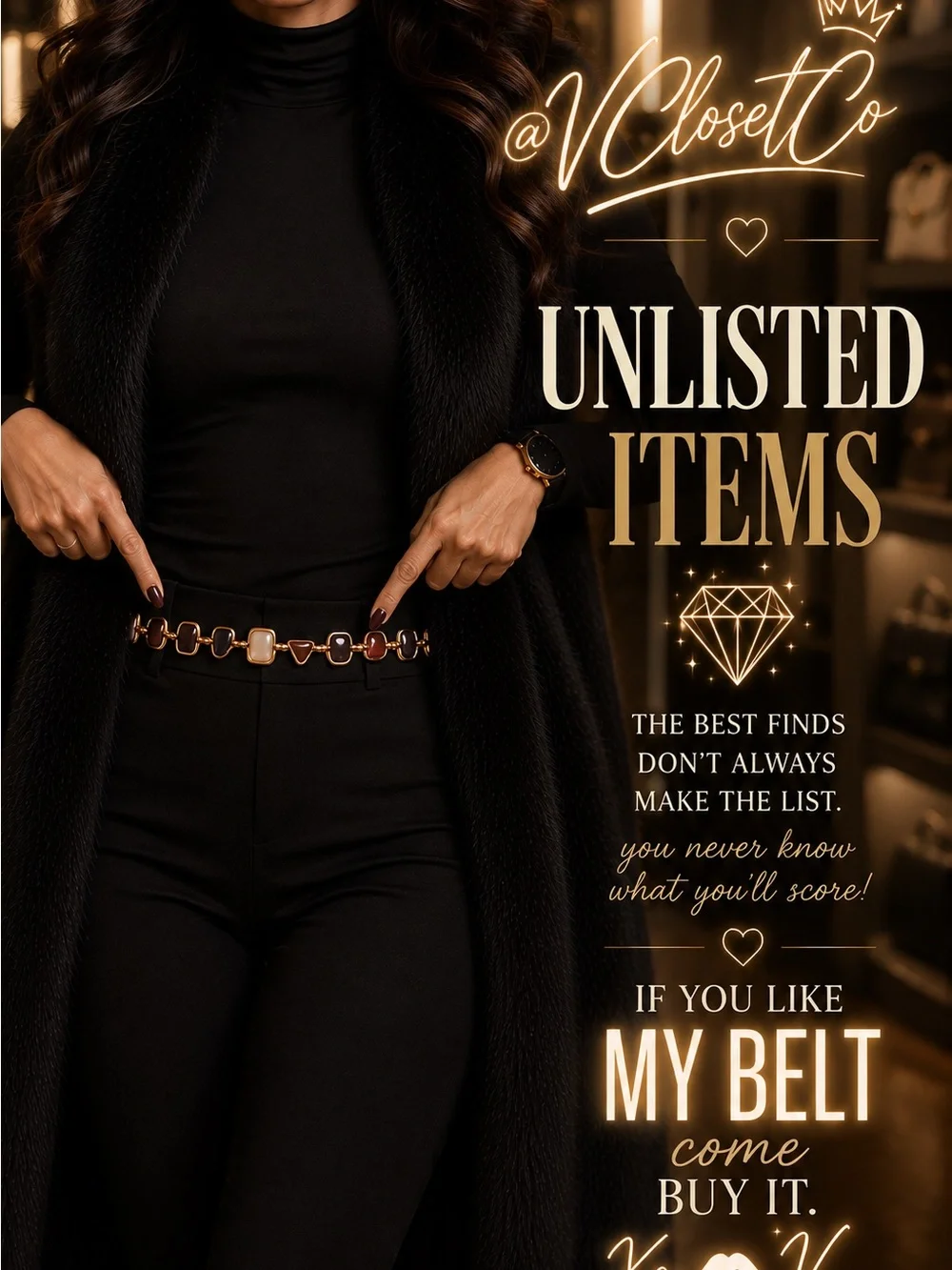 Womens Gold Chain-Link Belt with Stone Accents NWT Gem 💎 Maxxing